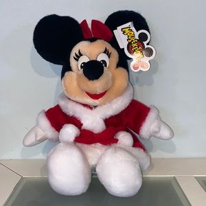 Santa Minnie Mouse 13” Disney World Christmas Plush Stuffed Animal-NWT